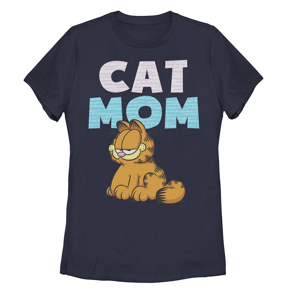 

Футболка с портретом улыбающейся кошки Garfield для юниоров Licensed Character, темно-синий