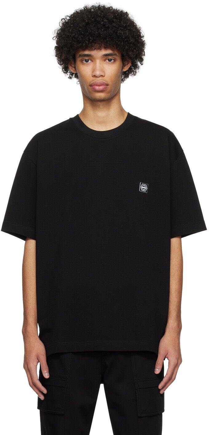 

Черная футболка с нашивками Solid Homme