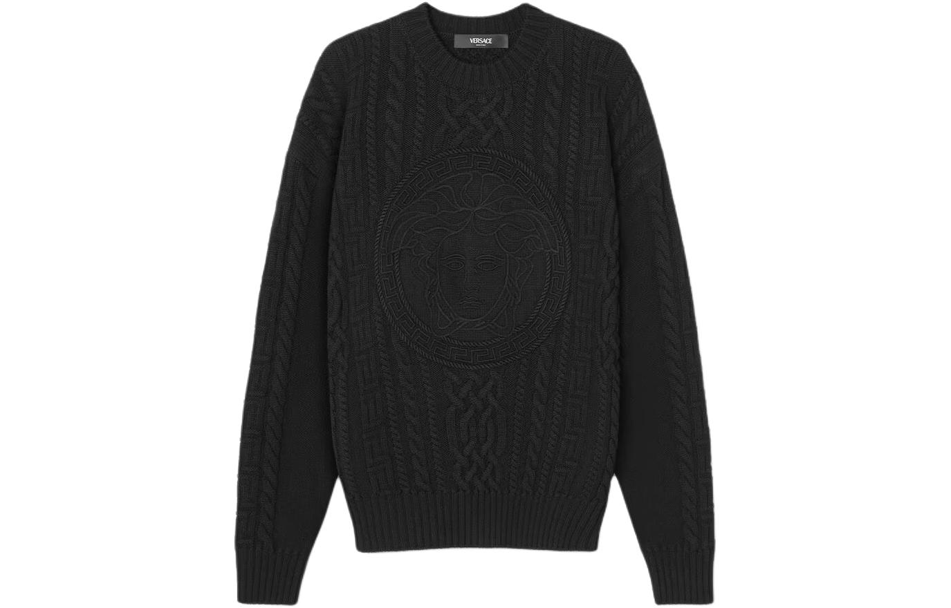 

Футболка Medusa Head с кабельным узором VERSACE, черный