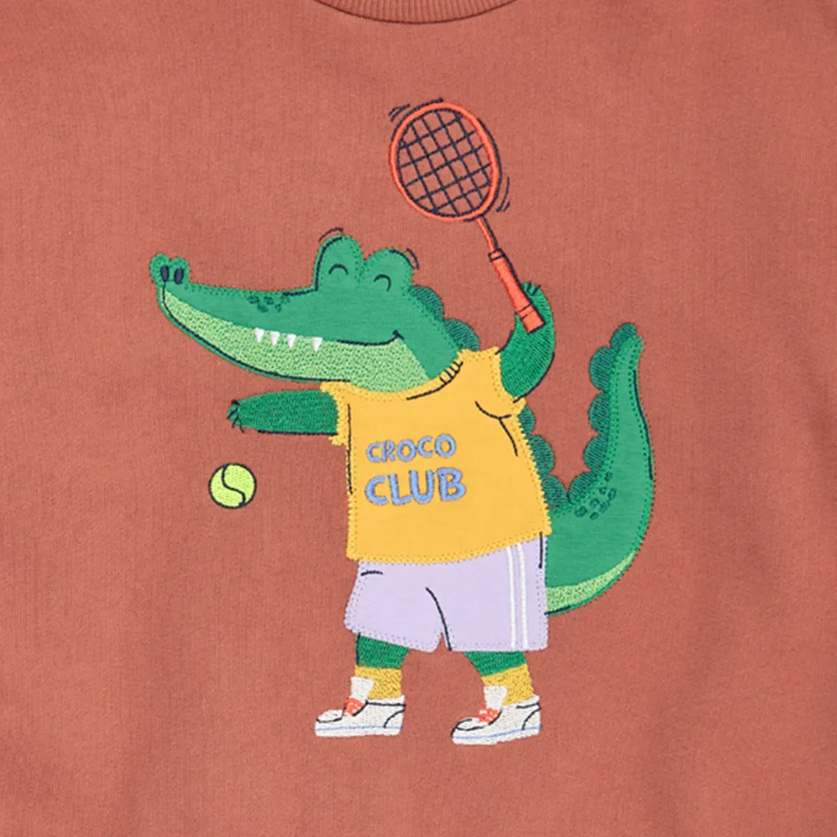 Спортивный свитшот с крокодилом Fred´s World by GREEN COTTON, коричневый — фото 3