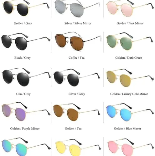 

Классические женские круглые солнцезащитные очки 2027 года, розовые, с зеркальным покрытием, в стиле ретро, ​​мужские очки с зеркальным покрытием MTZJH, Red Mirror