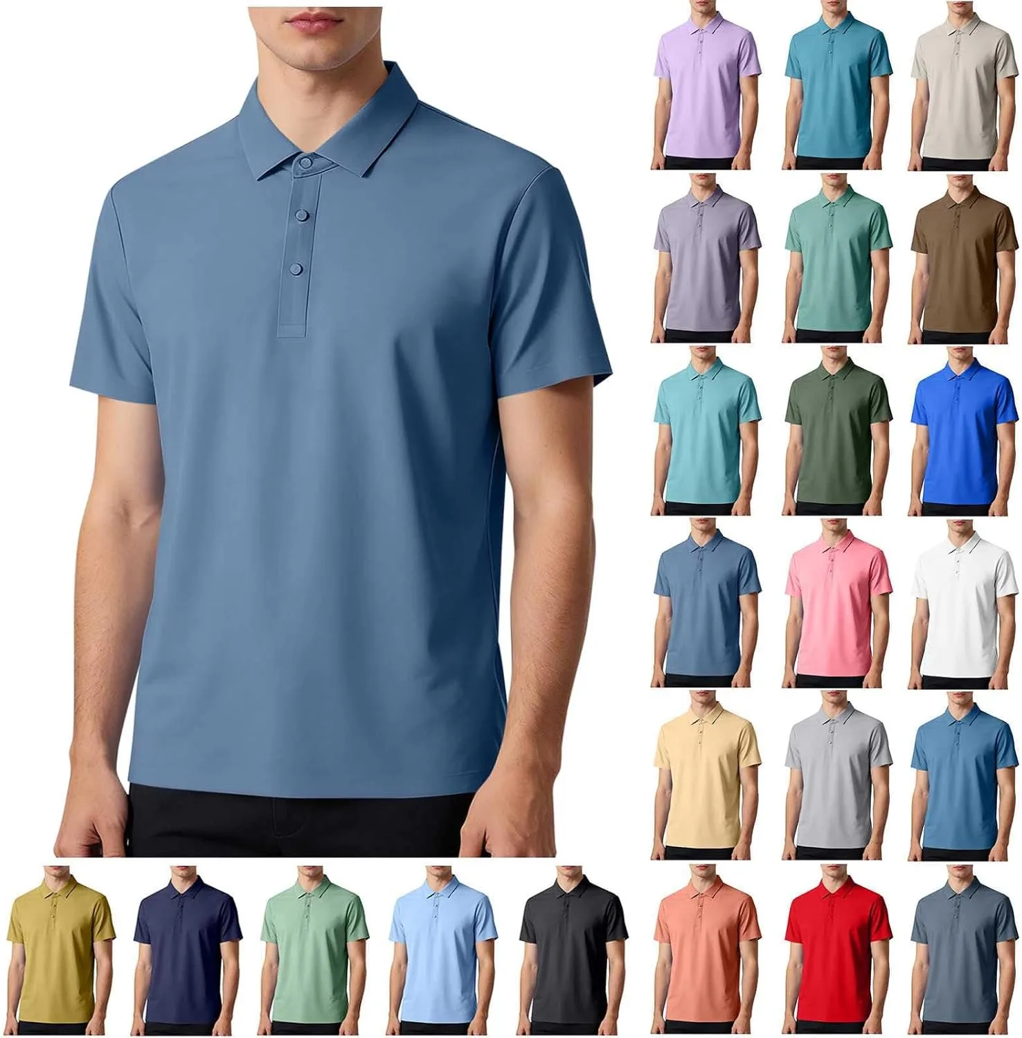 

Мужская летняя поло с коротким рукавом Casual Classic Fit Cotton