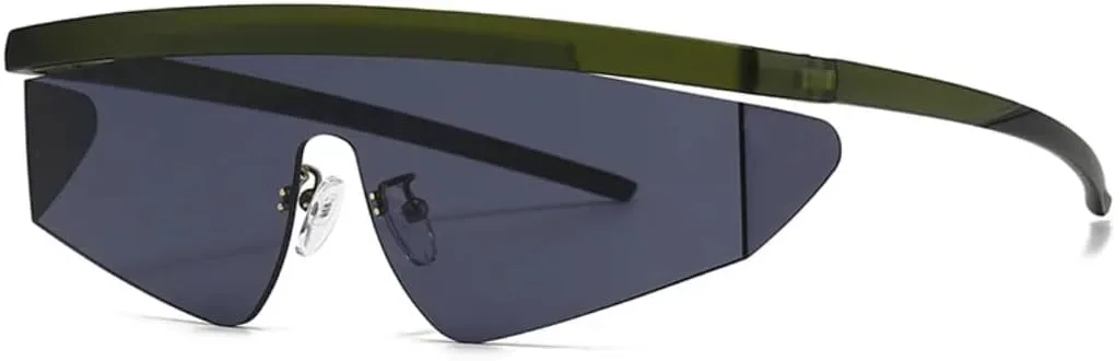 

Роскошные женские солнцезащитные очки с интегрированной полуободковой оправой, модный цвет, мужские очки с защитой от УФ-излучения UV400 TYUVIVO, Green Black