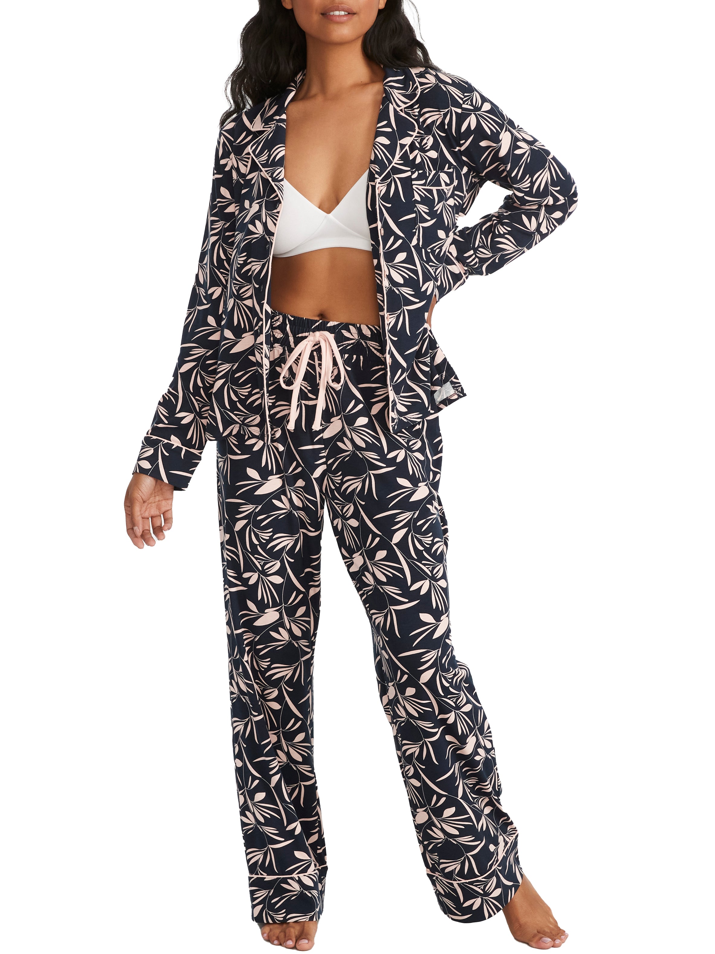 

Пижамный комплект Bare Women's The Cooling Piped, цвет tossed fronds