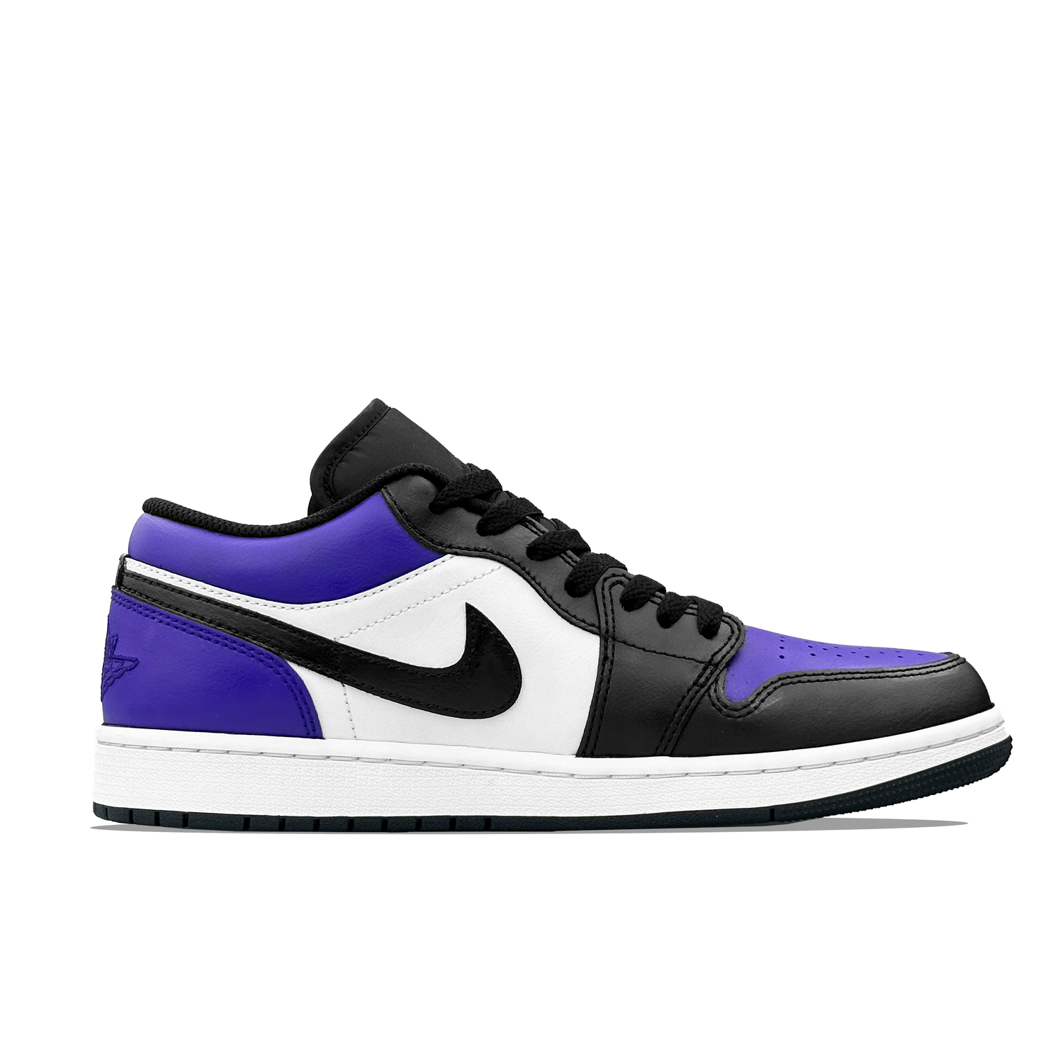Jordan Air 1 устойчивые к истиранию низкие баскетбольные кроссовки Unisex Purple Black — фото 4