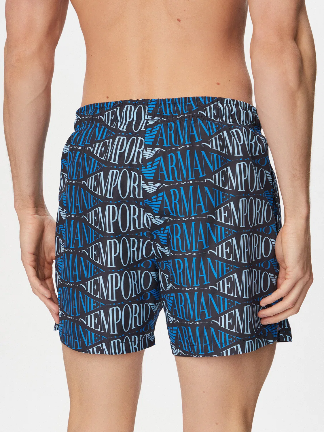 Мужские плавки-шорты стандартного кроя Emporio Armani, синий — фото 3