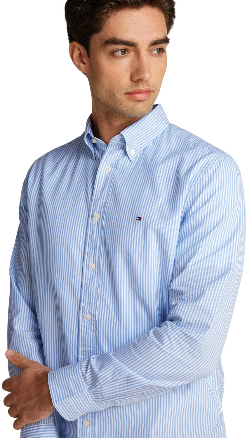 Мужская рубашка классического кроя Flex Poplin Tommy Hilfiger, Blue (Sweet Blue / Optic White) — фото 3
