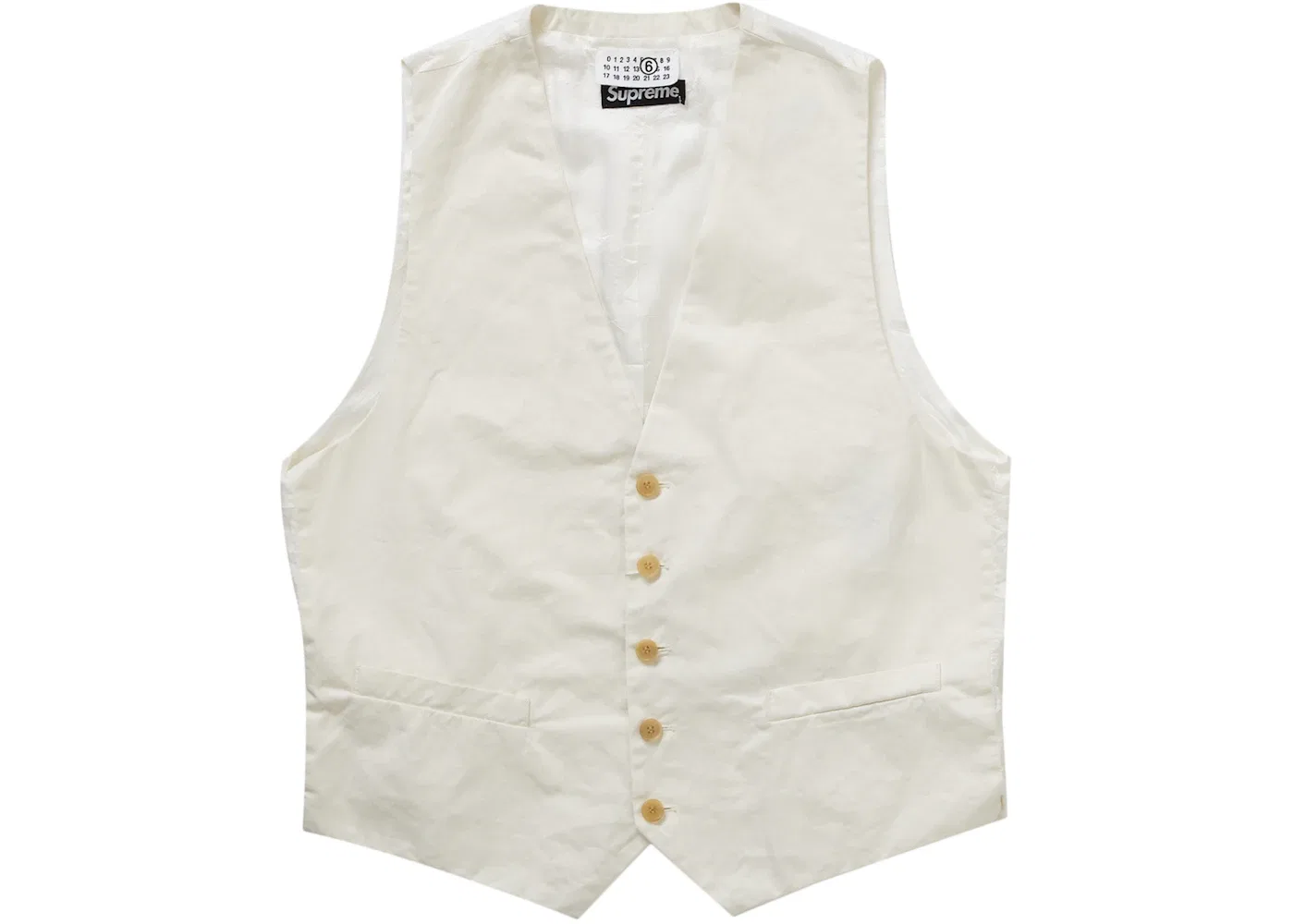 Мужской жилет из мытого хлопка MM6 Maison Margiela Supreme, Cream