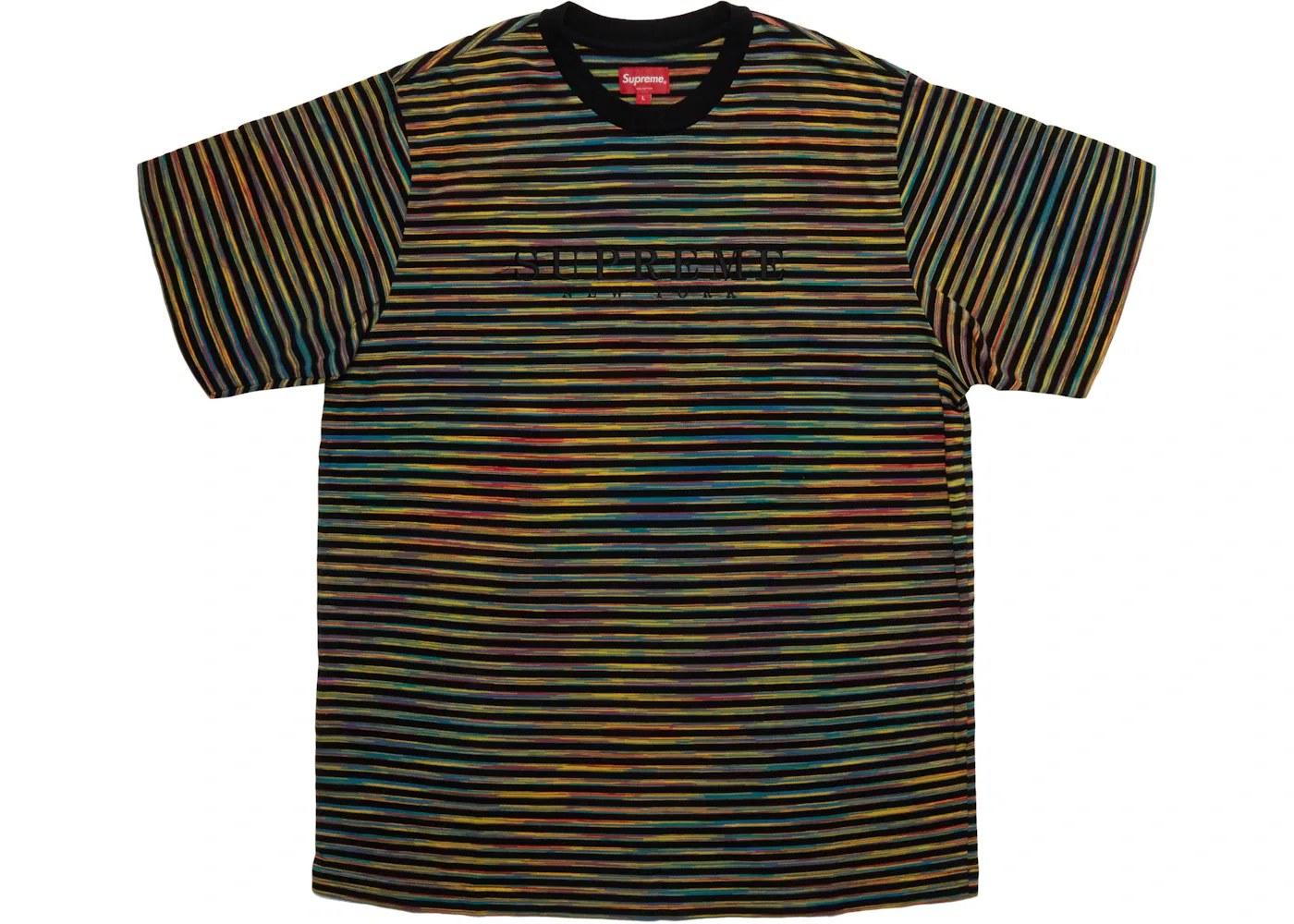 Мужская футболка с принтом Supreme Static Stripe Top, Black