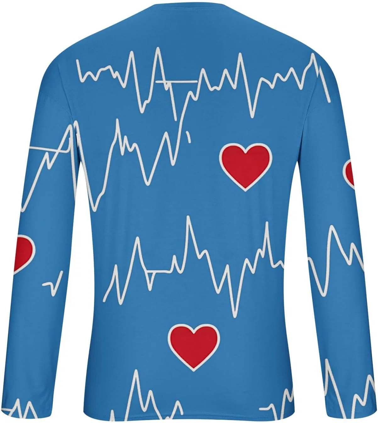 Мужская футболка с принтом сердца Casual, Blue — фото 4