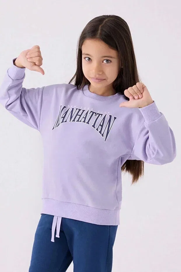 Детский спортивный костюм для девочек с принтом rp3482-g Rolypoly, Lilac