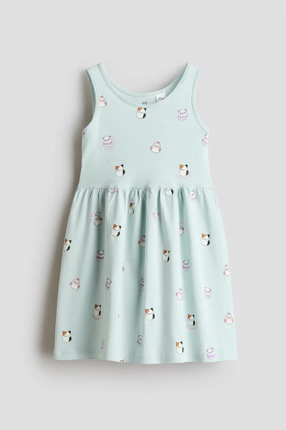 Платье из хлопка с принтом H&M, Helltürkis/Squishmallows