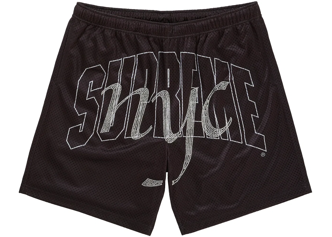 Мужские шорты с отделкой стразами Rhinestone Mesh Short Supreme, Black