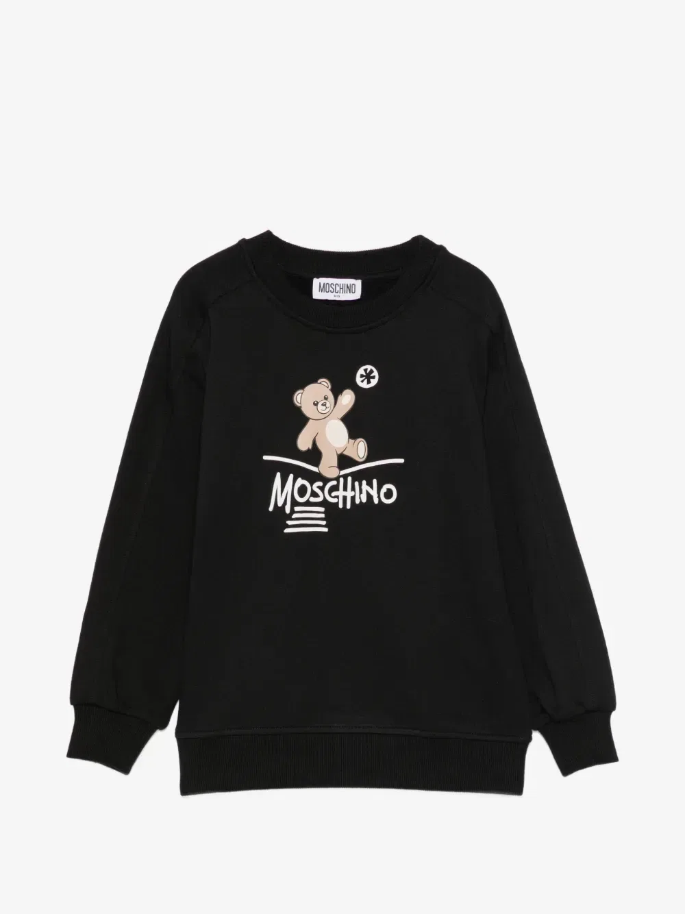 Свитер с принтом в виде плюшевого мишки Moschino Kids, черный