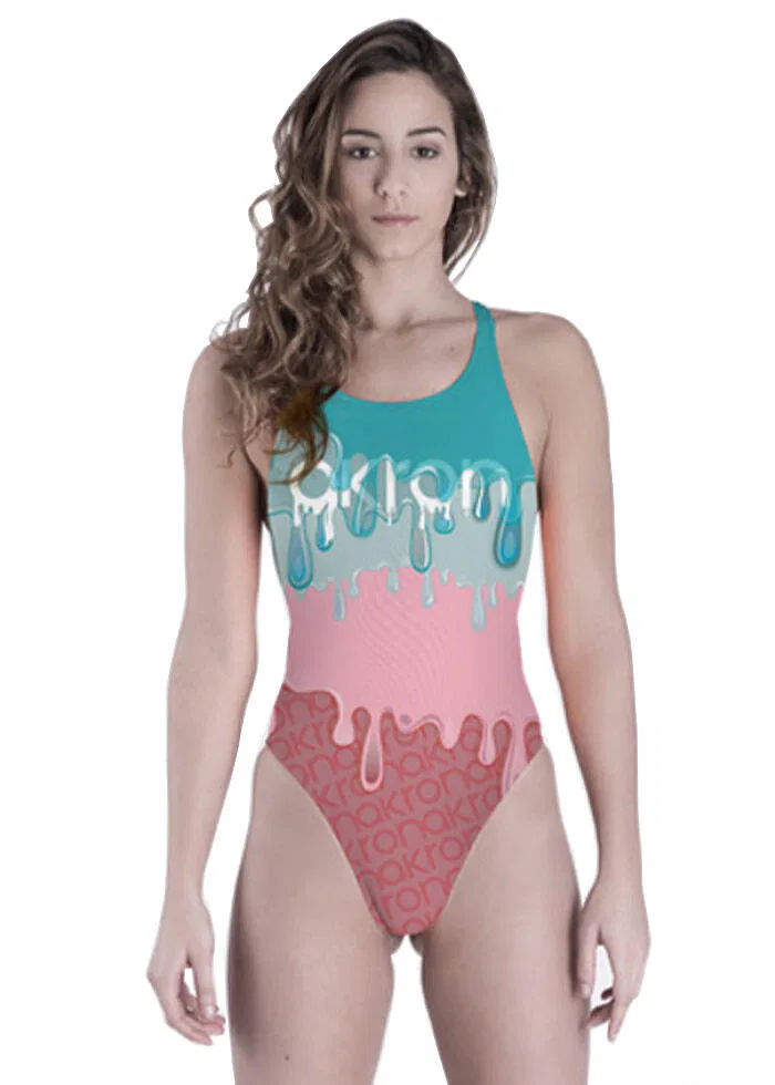 Детский купальник с открытой спиной Paint 2 Akron, Multicolor