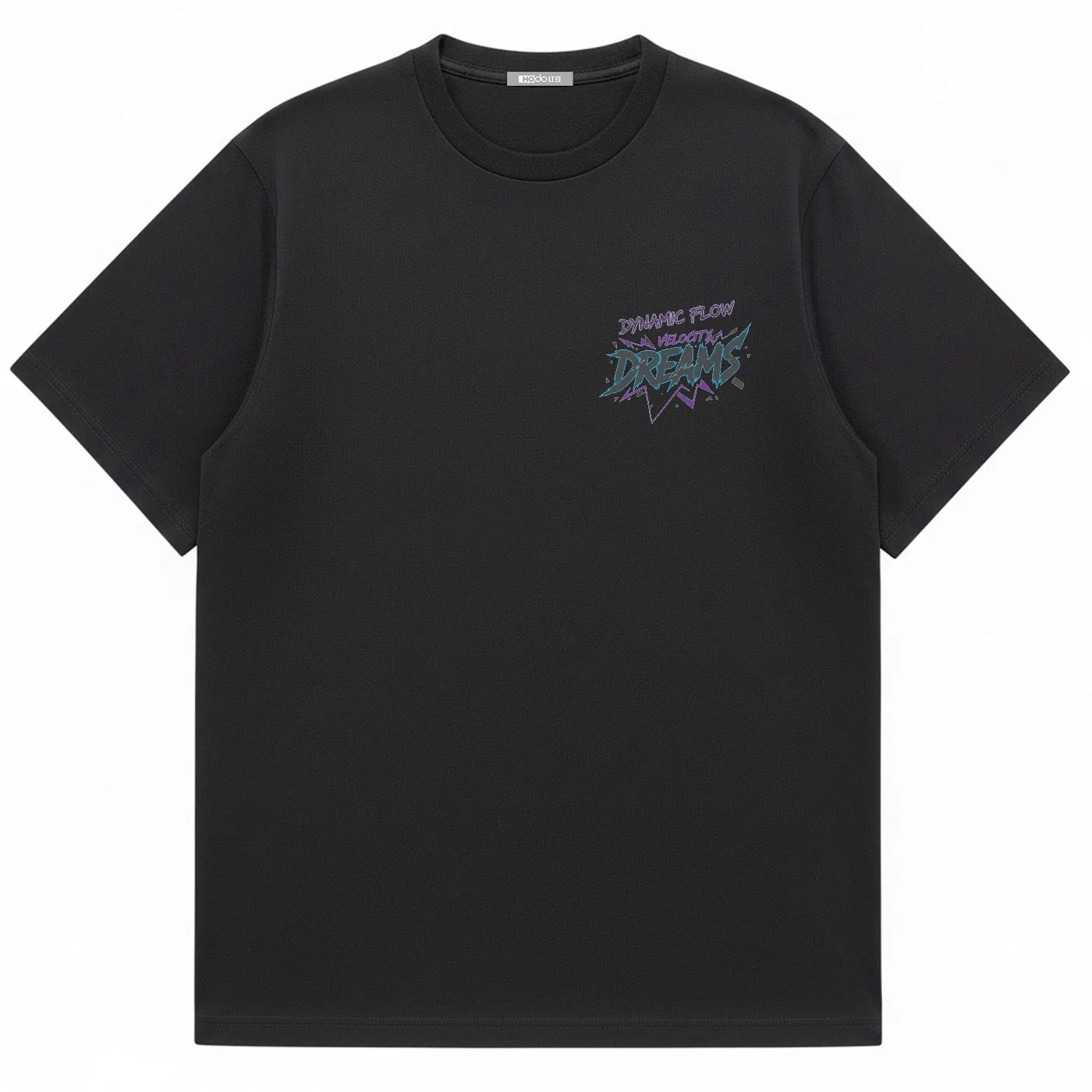 Детская футболка с принтом Red Bean Summer Dynamic Flow Dreams Street Graffiti Letter Print Short-Sleeve Cotton Couple T-Shirt, Unisex, Черный