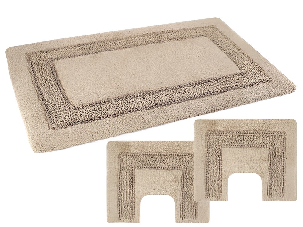 

Набор ковриков для ванной комнаты PHP Home Philosophy Melissa Non-slip Footrests, 3 предмета, миндальный