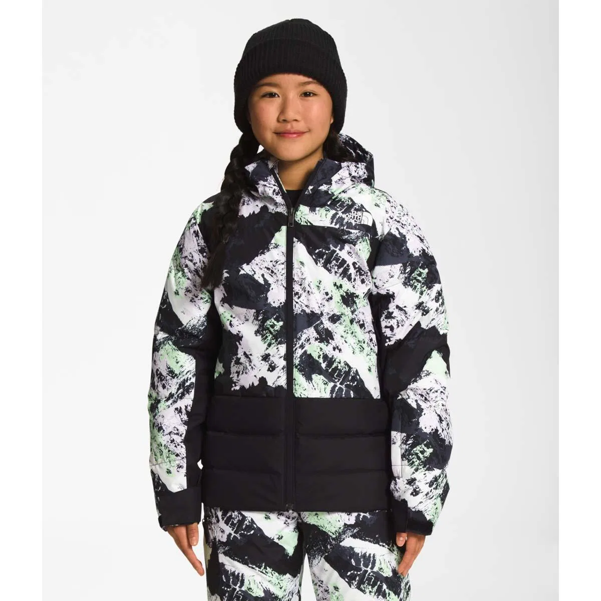 Куртка утепленная с капюшоном Pallie The North Face, Lavender Fog Mountaintop Print