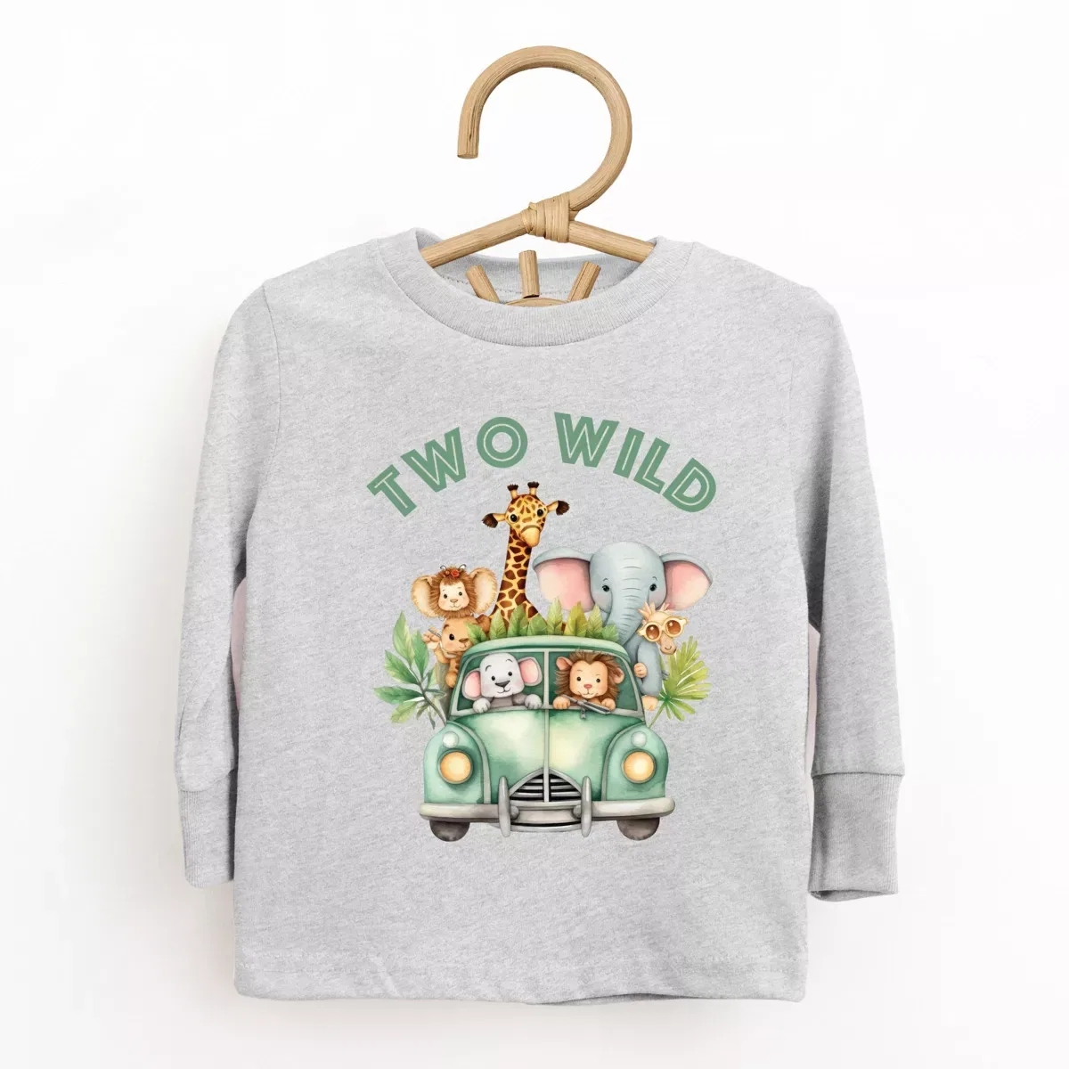 Детская футболка с длинным рукавом с принтом Two Wild Animals The Juniper Shop, White — фото 2