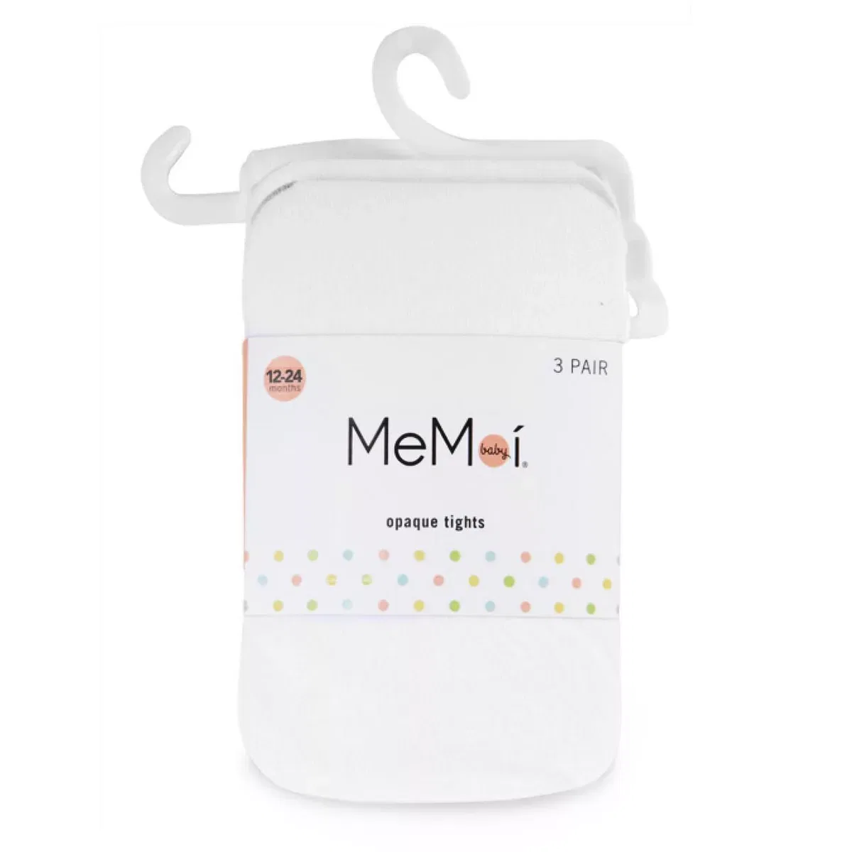 Детские колготки для девочек 3 пары непрозрачные Memoi LEGWEAR, White-White-White — фото 2