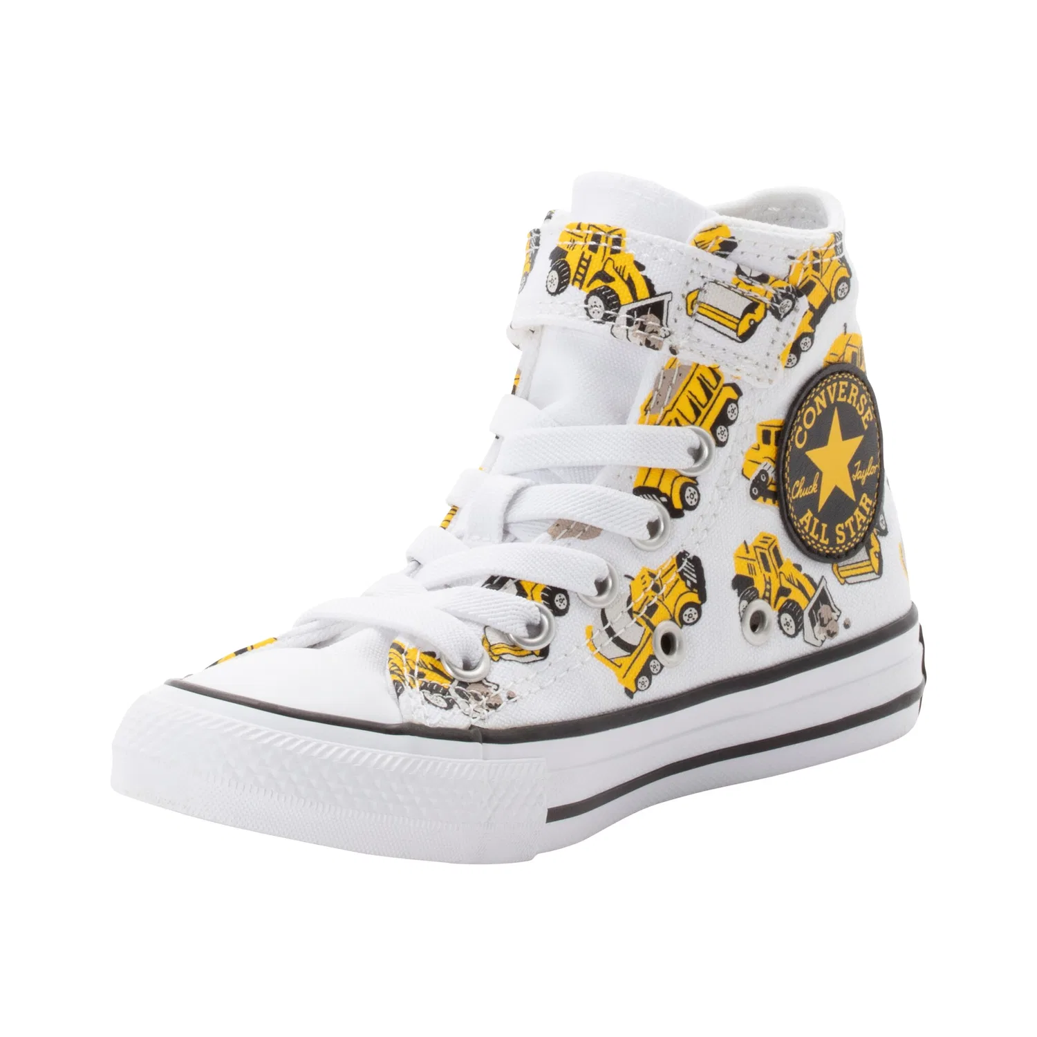 Детские кеды с шнуровкой Chuck Taylor All Star Construction Truck Easy-On Converse, White/Black/Amarillo