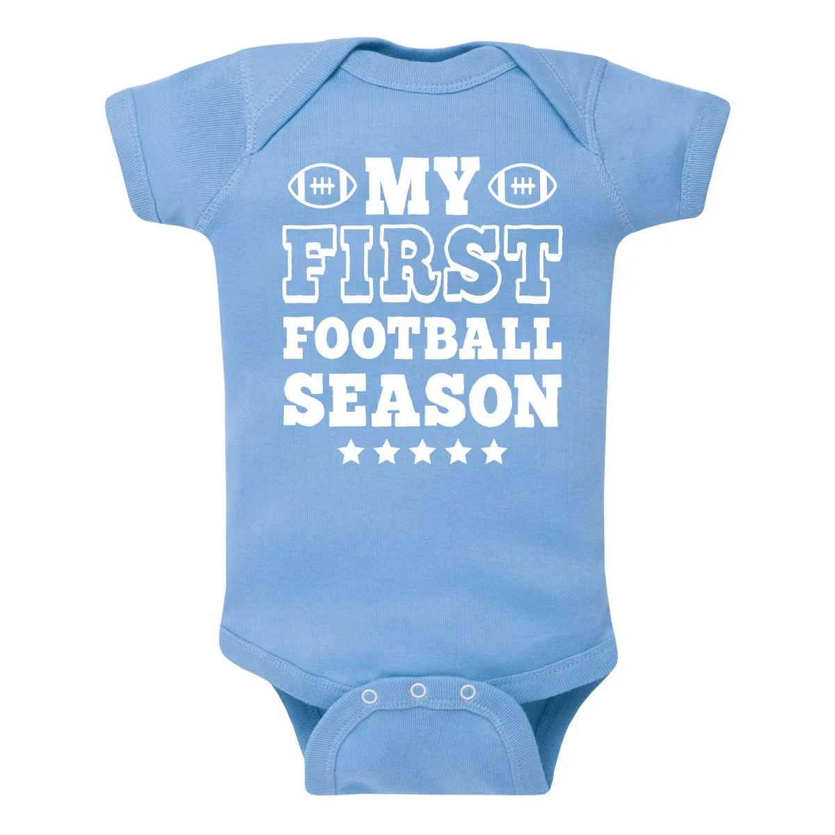 Боди-комбинезон с принтом My First Football Season Instant Message, Light Blue