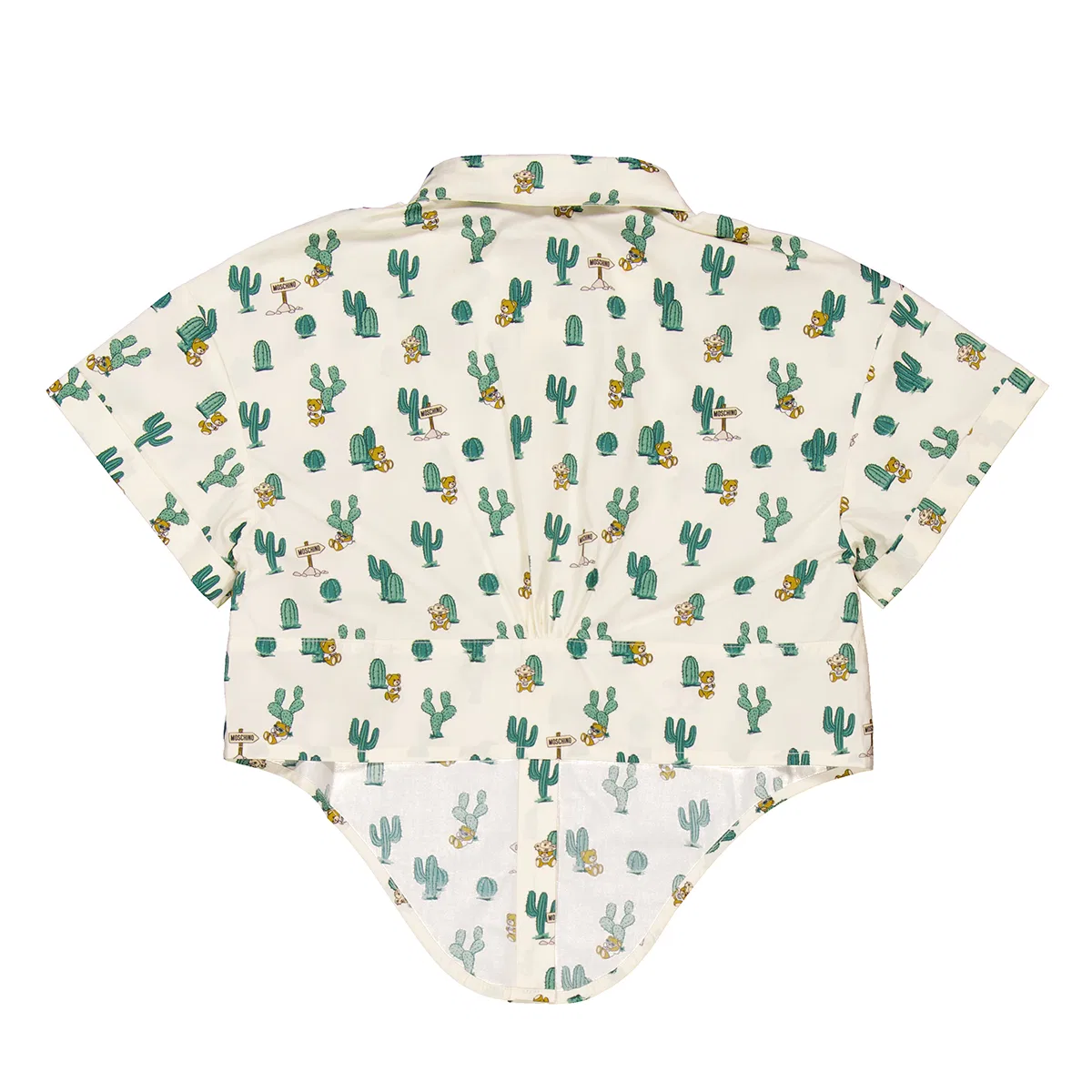 Детская футболка с принтом Girls Graphic-Print Short Sleeve Shirt Moschino, Beige — фото 3