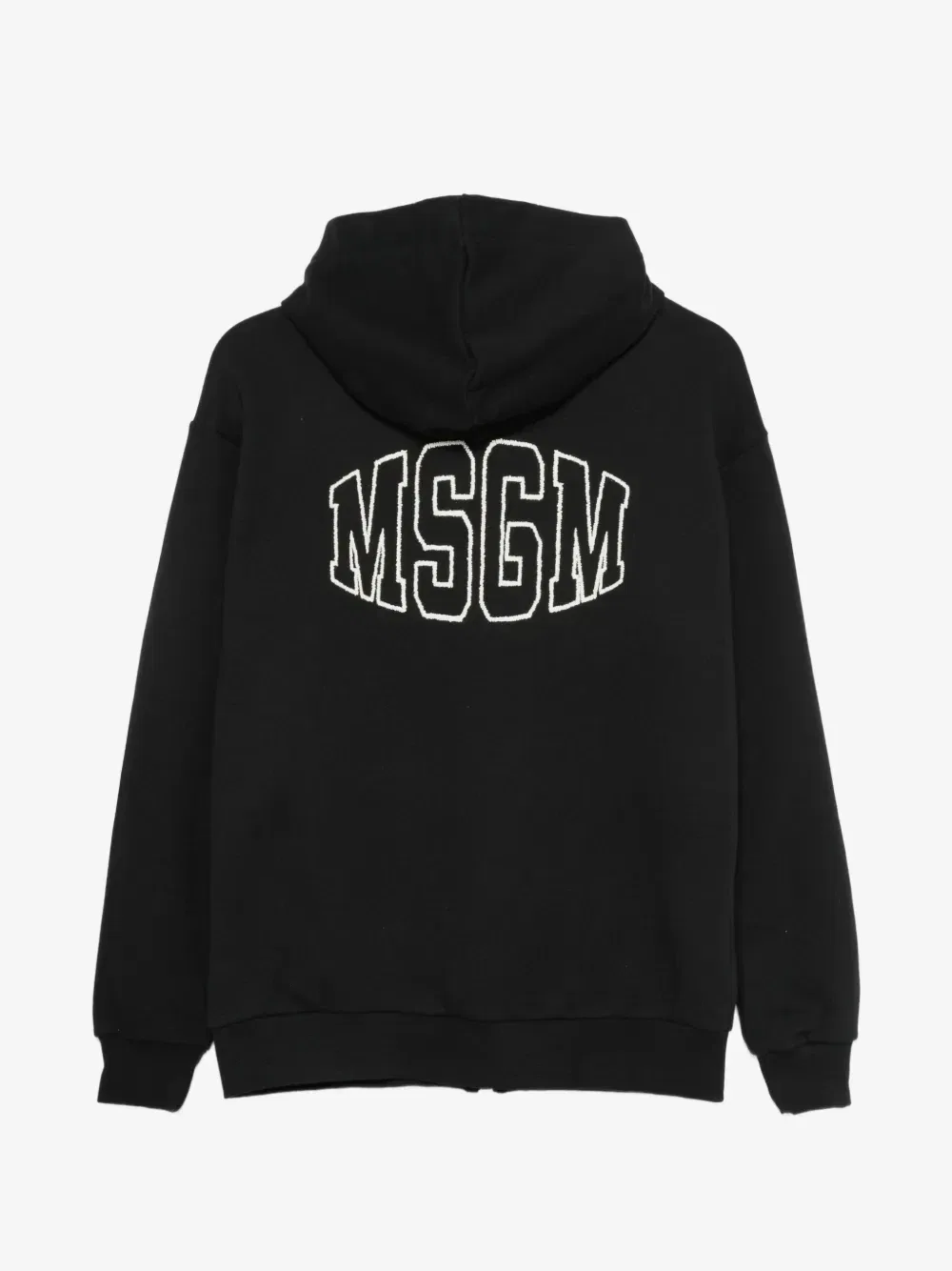 Худи на молнии с принтом логотипа MSGM Kids, черный — фото 2