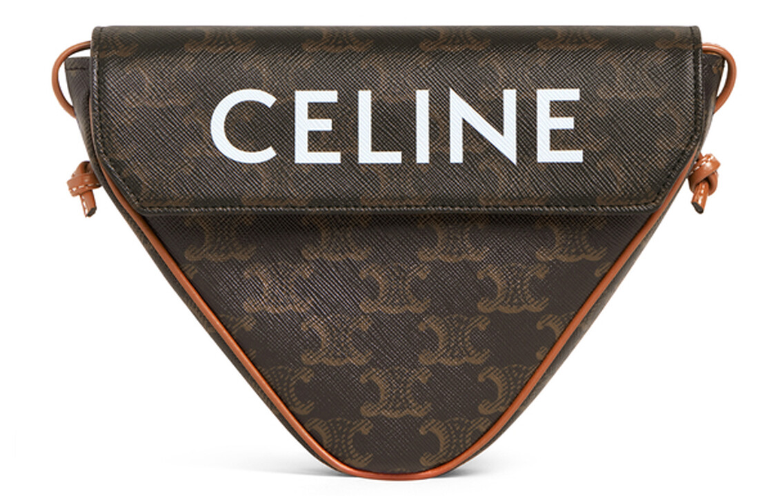 Сумка женская Celine треугольной формы, коричневый
