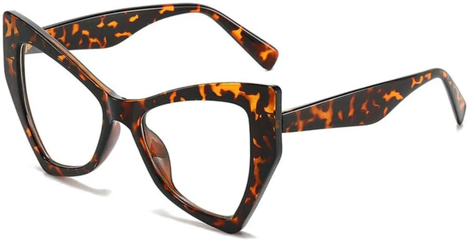 

Стереоскопические женские солнцезащитные очки «кошачий глаз» с цветочным принтом, плоские зеркальные линзы, защита от солнца UV400, SUN2896 Generic, Leopard Clear