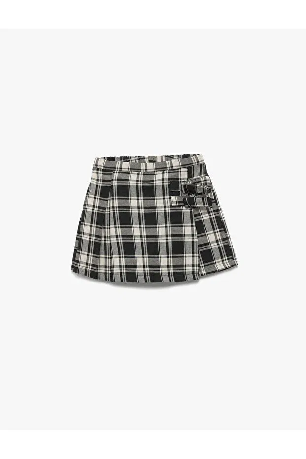 Детские шорты для девочек с принтом Koton, Black Plaid