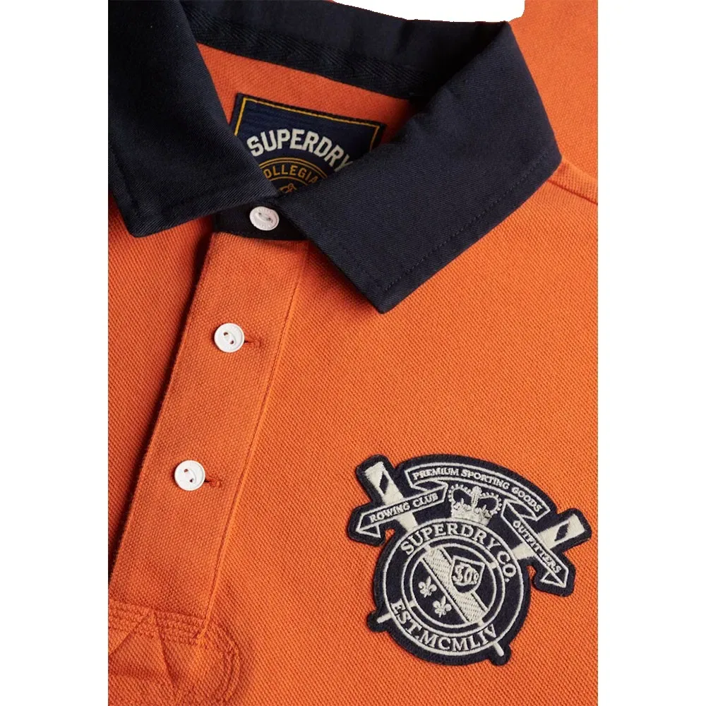 Поло с коротким рукавом Vintage Pique Rugby Superdry, оранжевый — фото 2