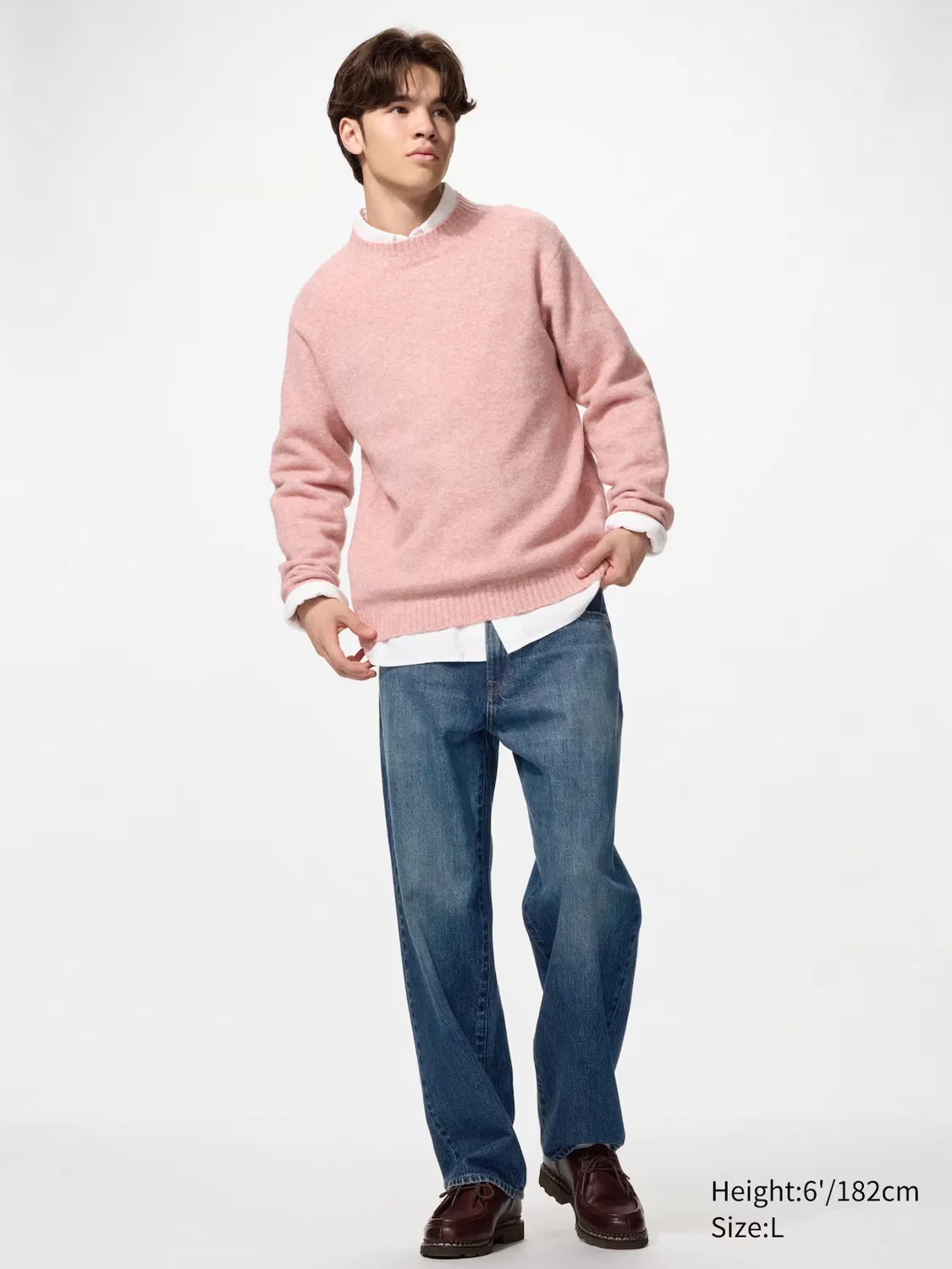 Свитер Souffle Uniqlo, с круглым вырезом, темно-серый — фото 3