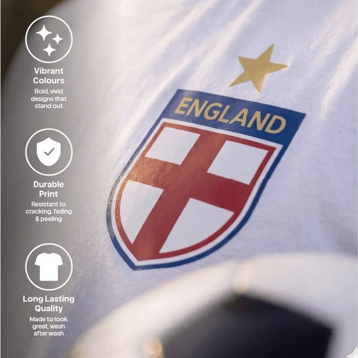 Футболка Англия с футбольным принтом England Football I Love Fancy Dress, White — фото 3