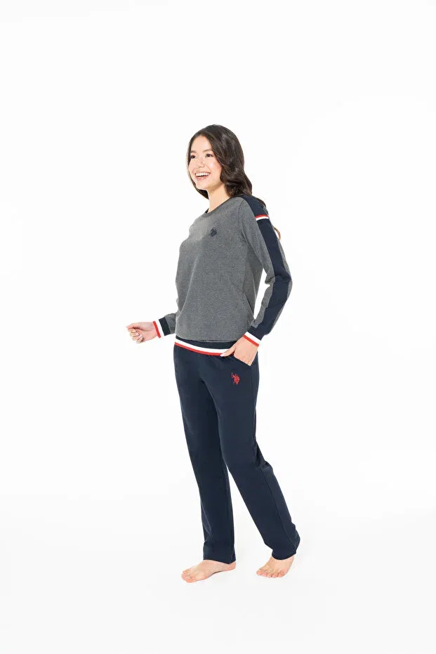 Женский комплект из футера с длинным рукавом U.S. Polo Assn., Anthracite Melange — фото 2