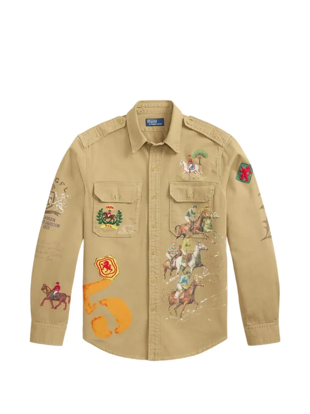 Рубашка в стиле милитари с графичным принтом Polo Ralph Lauren, зеленый