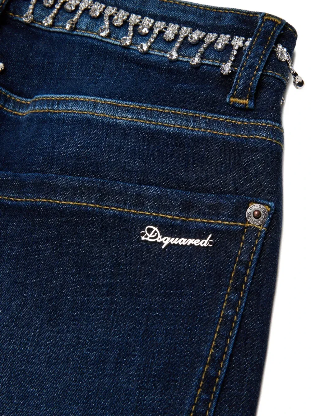 Джинсы с кристаллами Dsquared2 Kids, синий — фото 4
