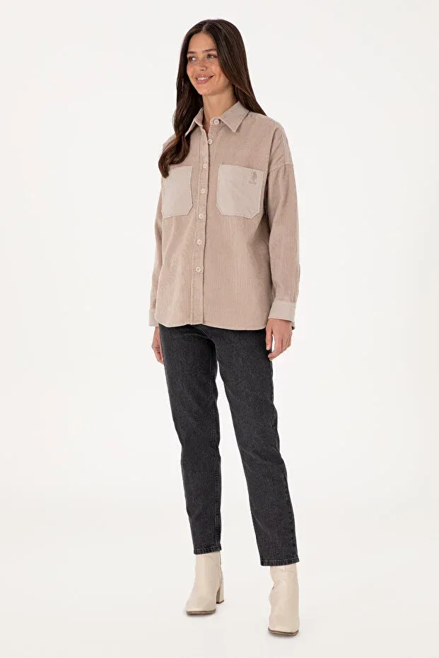 Женская рубашка-туника с длинным рукавом U.S. Polo Assn., Stone — фото 4