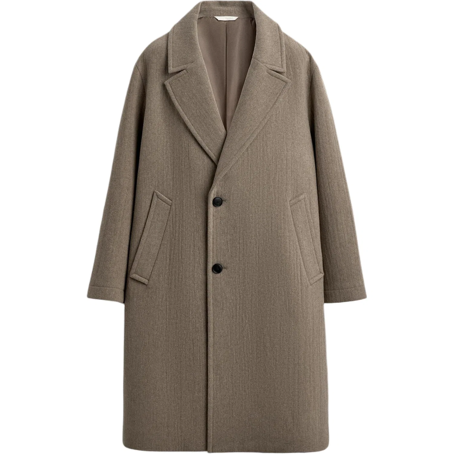Мужское пальто прямого кроя с лацканами Brown ZARA, Brown