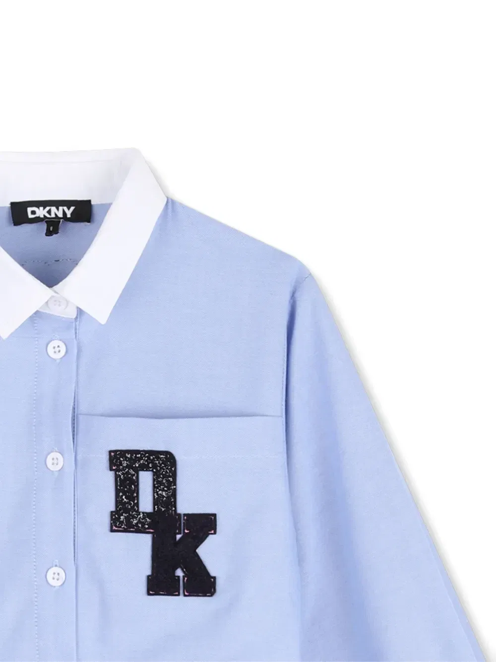 Плиссированное платье с нашивкой-логотипом Dkny Kids, синий — фото 3