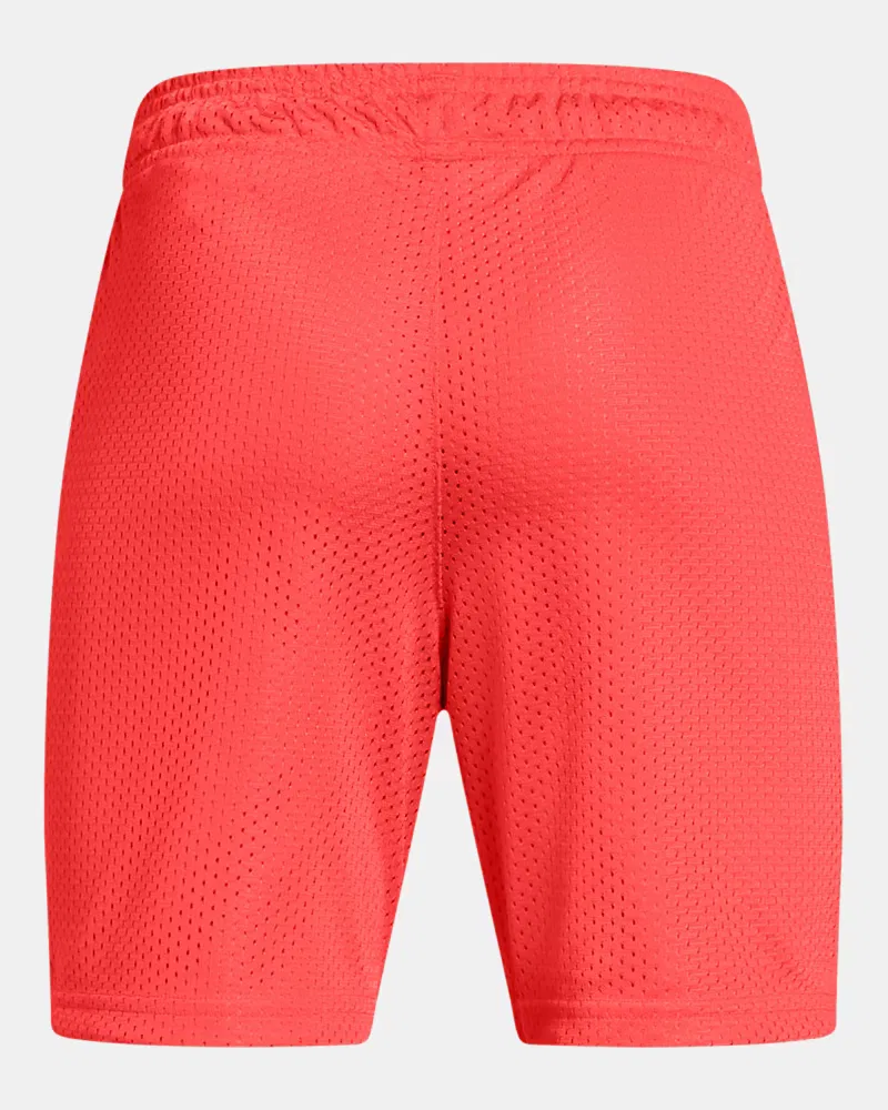 Детские шорты длиной 12 см с дышащей сеткой UA Icon Mesh UnderArmour, Fire/White — фото 2