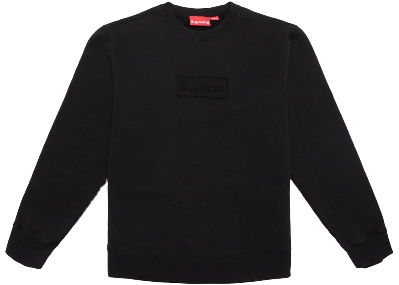 Мужской свитшот с принтом Supreme Cutout Logo Crewneck, Black