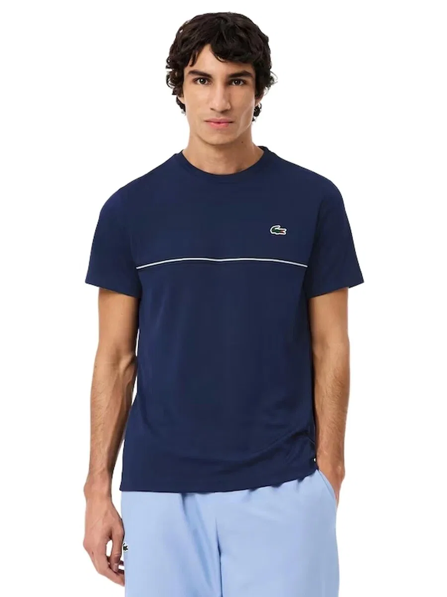 Футболка LACOSTE 'Camiseta lacoste marino back croco ultra dry tee' синего цвета