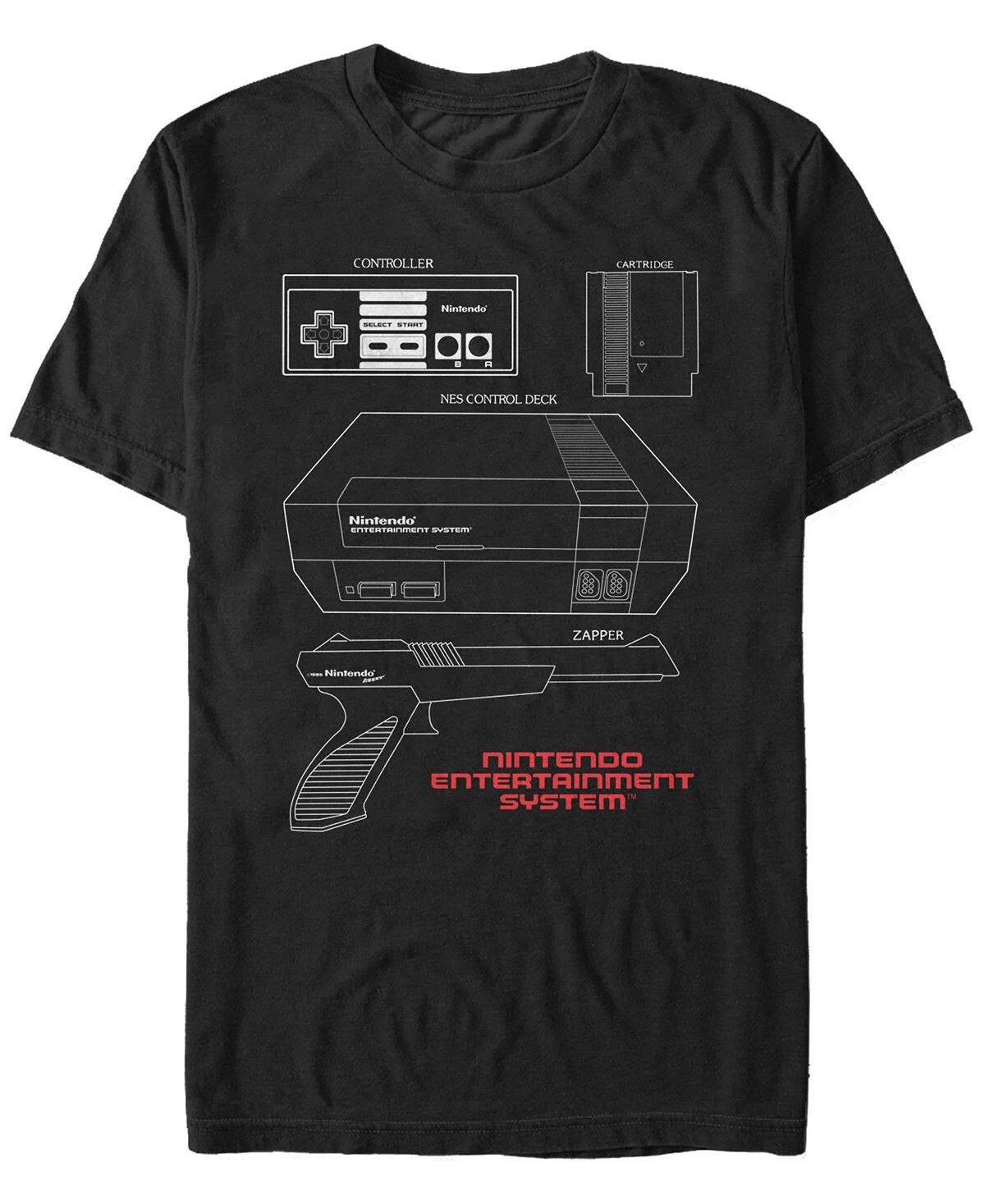 

Мужская футболка с короткими рукавами и аксессуарами для консоли nintendo nes Fifth Sun, черный