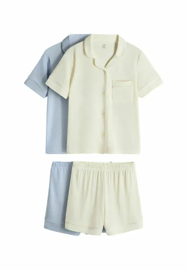 Комплект пижамы из полиэстера Regular fit - soft touch short sleeve top and short pyjamas 2 pack set, The Set Yellow, синий/желтый