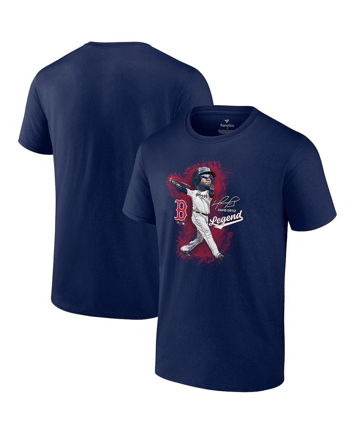 

Мужская фирменная футболка david ortiz navy boston red sox legend с графическим принтом Fanatics, синий