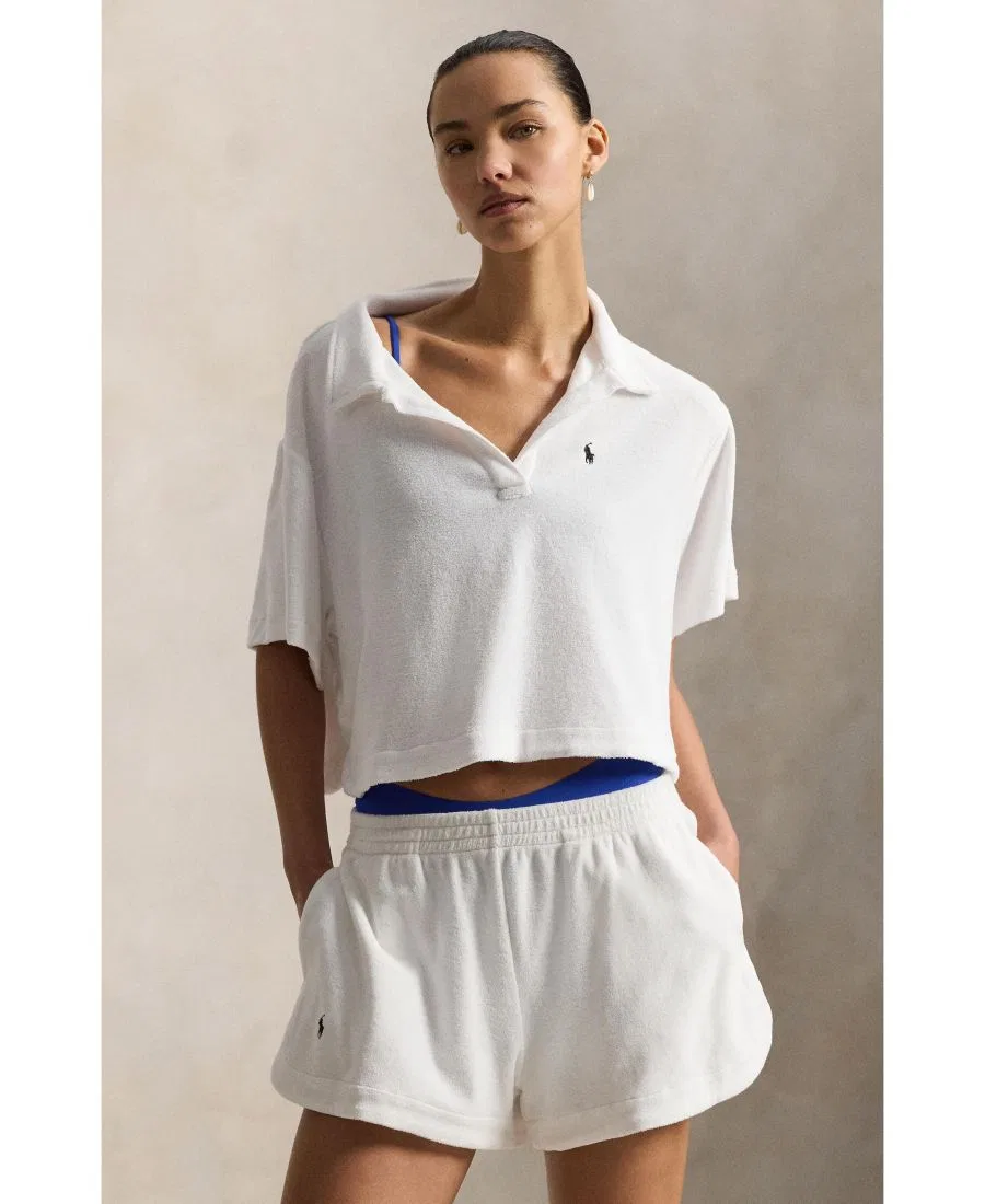 Комплект из футболки-поло и шорт из хлопкового терри Polo Ralph Lauren, White