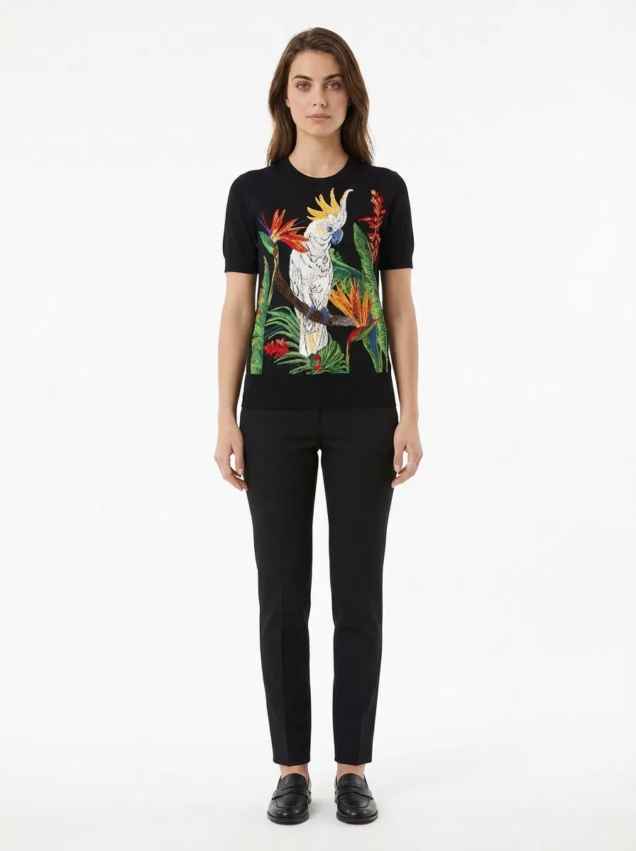 Женский пуловер с круглым вырезом Multicolor Silk Sweater Dolce & Gabbana, Multicolor