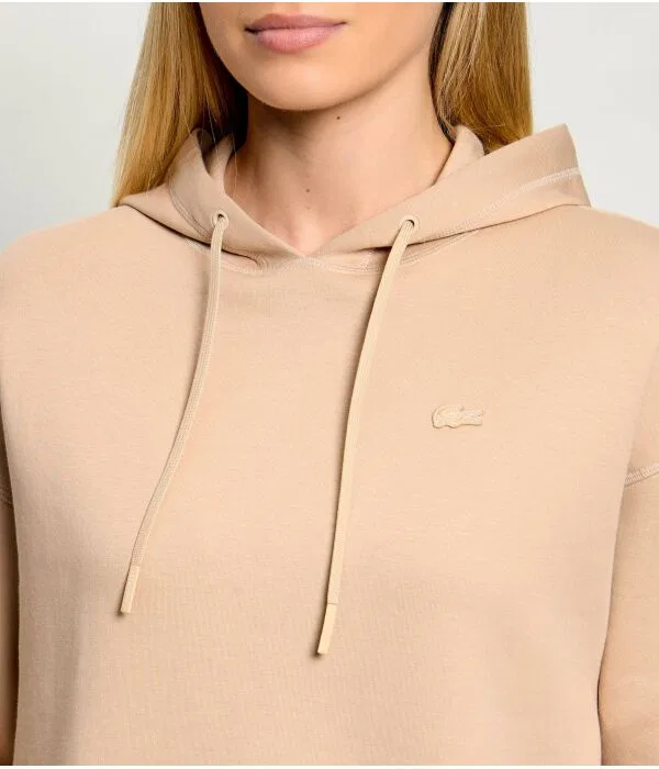Толстовка женская Lacoste Oversize Fit, бежевая — фото 4