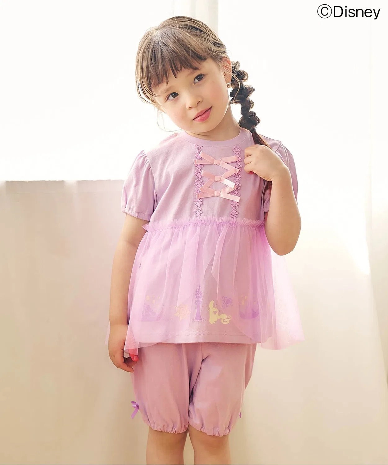 Детский комплект пижамы с принтом Disney Princess, модель Dress Up Set Disney, Purple